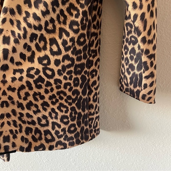 Women's Brown Leopard Print Open Front Blazer Jacket Size Medium - Picture 3 of 5